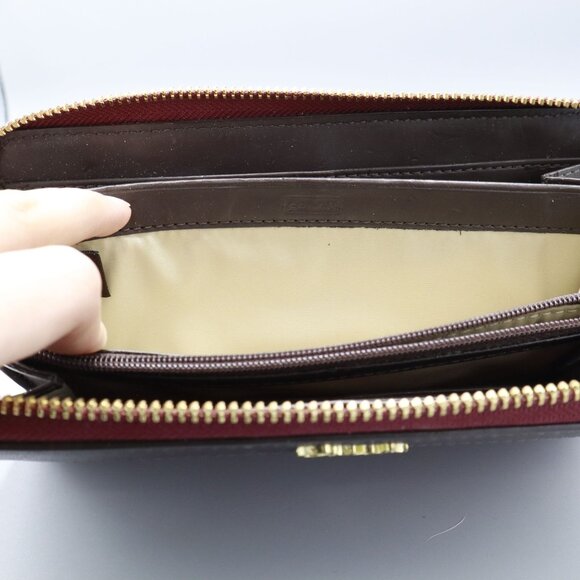 Coach Leather Zip Around Wallet Burgundy Classic Retro Timeless Old Money Preppy - Picture 8 of 15